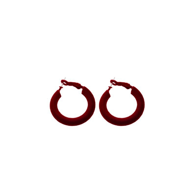 Ankela Red velvet ear rims for women's autumn and winter, a high-end, retro and fashionable style earring, a 2024 new bestseller Item Picture