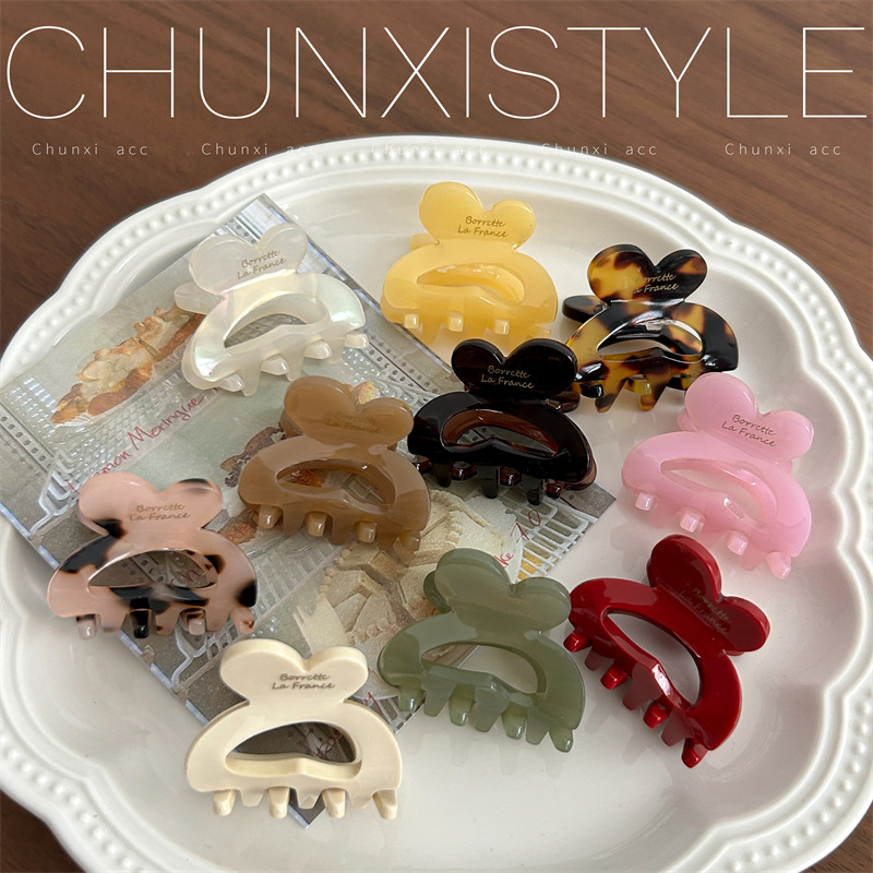 Korean cute and youthful little rabbit ear butterfly small hair gripper acetate half hair gripper clip bangs side clip details Picture