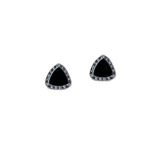 Black triangular stud earrings for women, new style in 2025, trendy and simple style, Korean cold style earrings, high-end earrings Item Picture