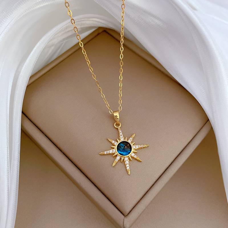 【 Titanium Steel 】 Starlight Planet Zircon Light Luxury and Elegant Full diamond necklace, versatile collarbone chain Titanium steel chain for women Application Scenario