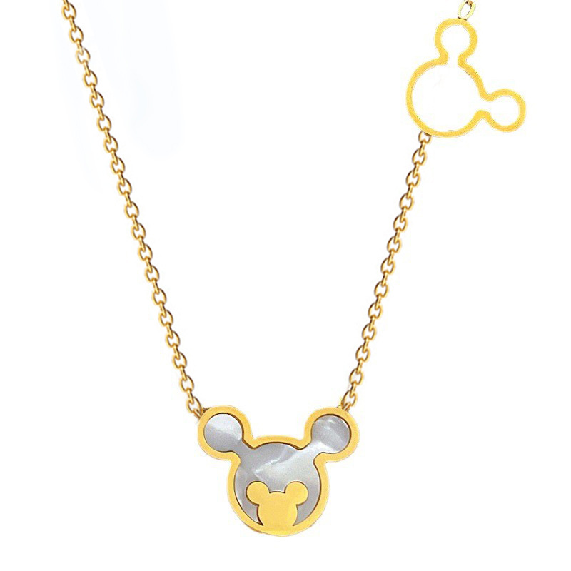 【 All-titanium Steel 】 Shell Mouse minimalist style furnace, real gold necklace, female Instagram influencer collarbone chain accessory Item Picture