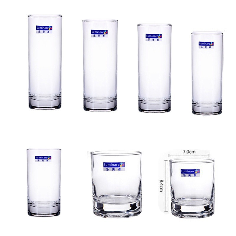 Wholesale bow and arrow modern simple glass straight cups, juice cups, beverage cups, tea cups, brewing tea cups, restaurant household cups Item Picture
