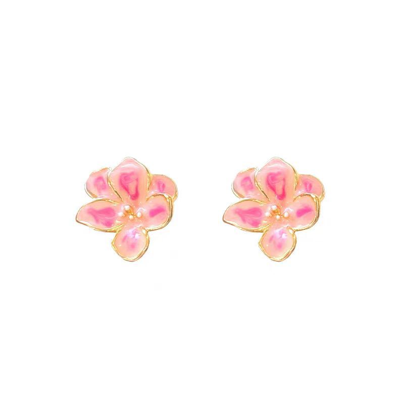 Peach blossom stud earrings for Women 2025 New bestseller, light luxury, high-end, niche design, sweet and elegant pink earrings Item Picture