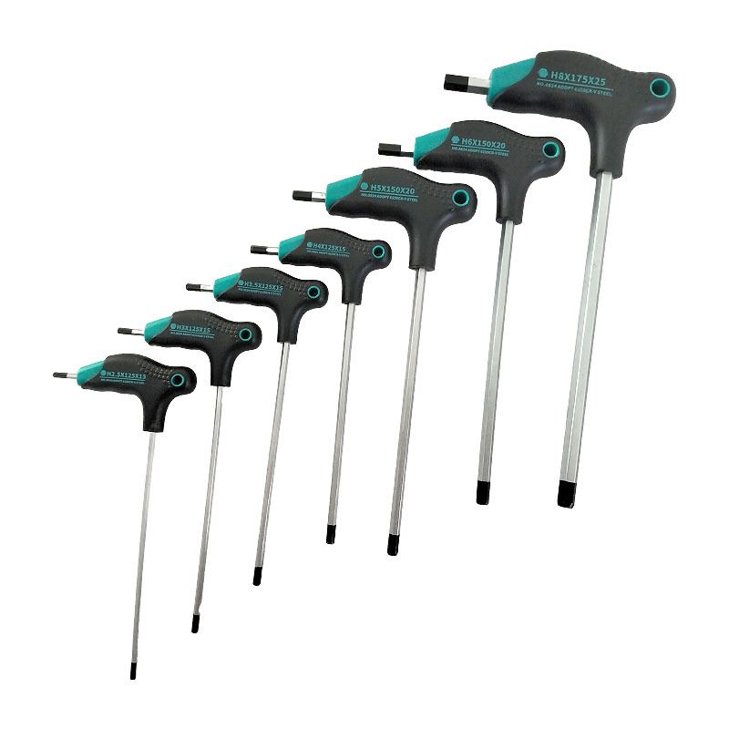 Wholesale of chromium-vanadium steel extended labor-saving 7-type Allen wrench and T-type crutch Allen wrench details Picture