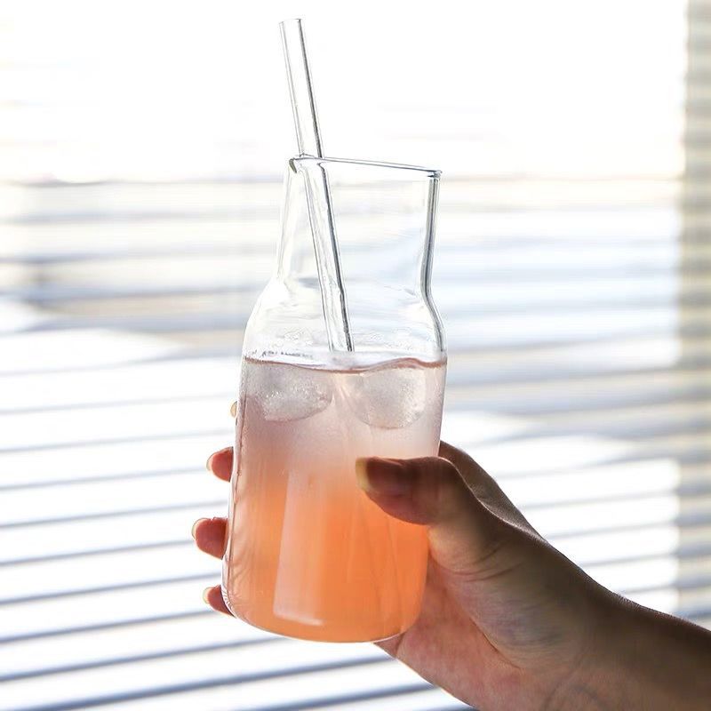 Japanese-style glass one-pot and one-cup set water cup, one-person drink beverage cup, milk cup, breakfast cup, cold drink juice cup details Picture