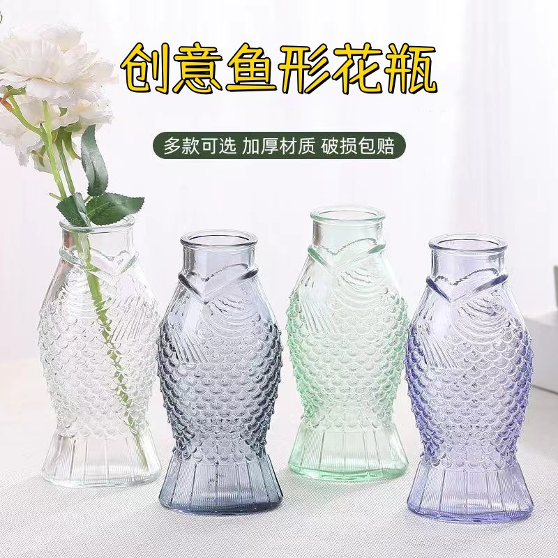 European-style simple and creative glass vase, transparent hydroponic vase, lily and rose vase, living room table decoration full figure