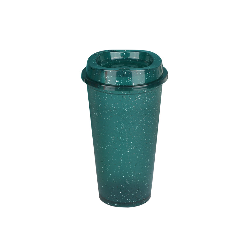 【 Processing and Customization 】 PP matte glitter coffee cup, high appearance level, 16oz office drinking cup wholesale Item Picture