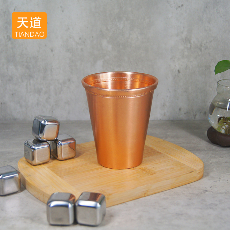 Single-layer rolled edge aluminum coffee cup, portable sports outdoor car cup, etched cold drink cup, beer mug Specification drawing