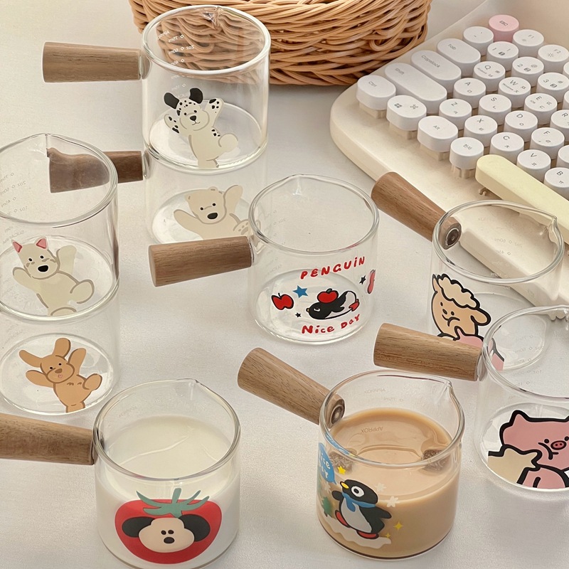 Graduated coffee measuring cup with handle, high borosilicate glass mini coffee extraction cup, espresso cup details Picture