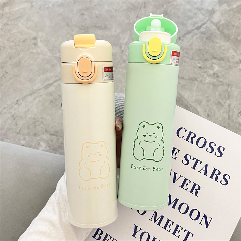 Yongkang insulated cup, original fresh candy color, high appearance level for girls, straw cup, double-drinking stainless steel water cup, travel cup full figure