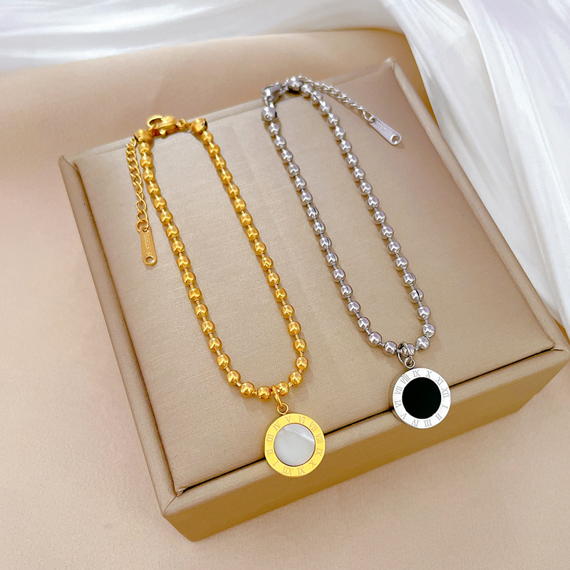 【 All-titanium Steel 】 Dongdaemun's unique and elegant forest-themed cold style Roman bead bracelet, a retro female Internet celebrity details Picture