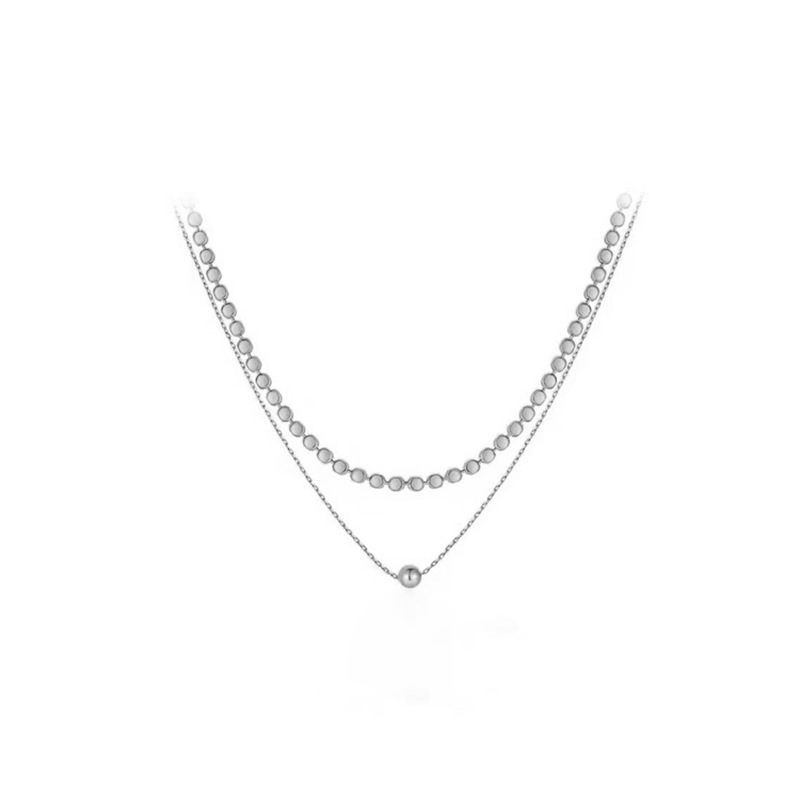 Fashionable and classic, niche double-layer beaded necklace for women, minimalist and versatile, light luxury collarbone chain sweater chain, Instagram Item Picture