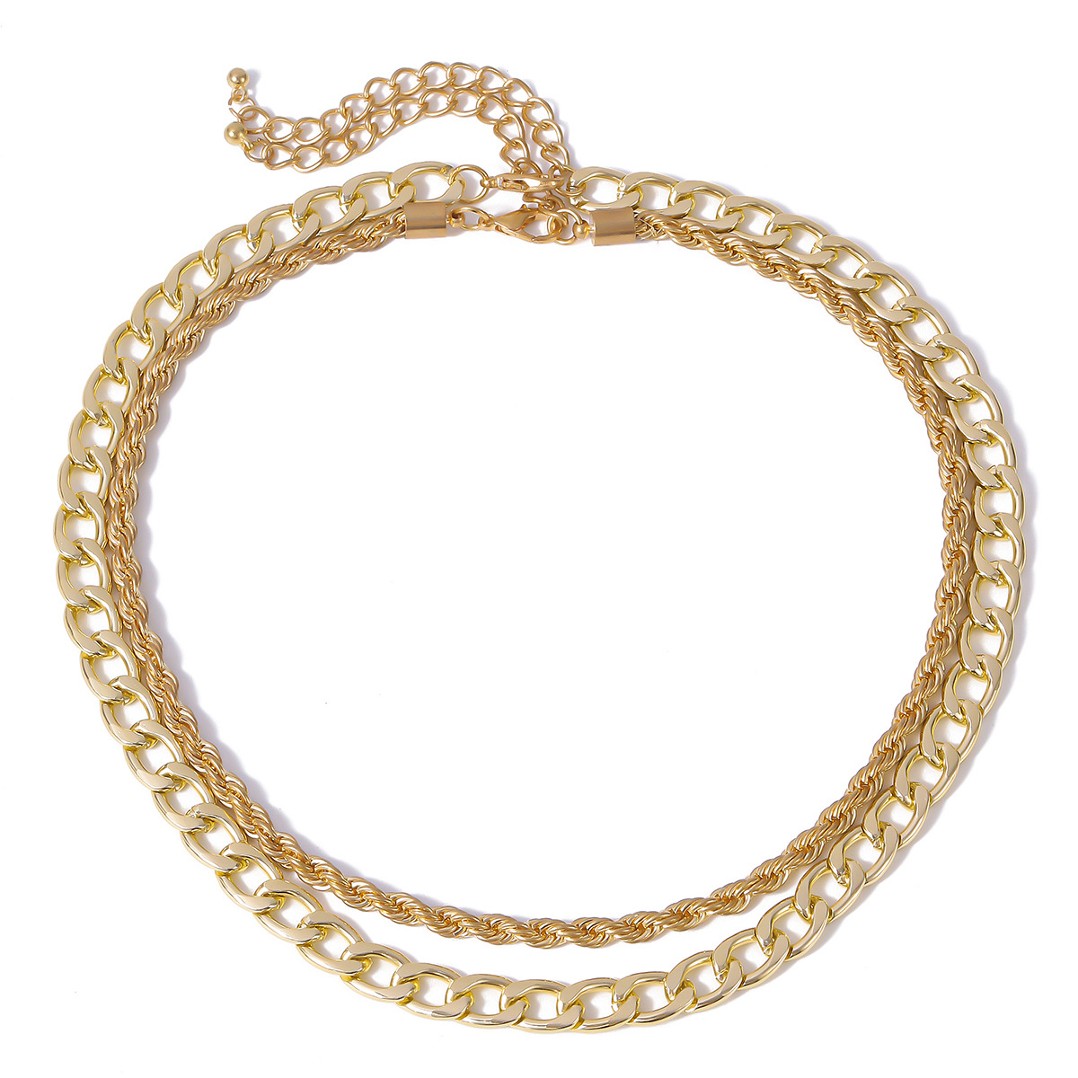European and American cross-border fashion and creative accessories, personalized street style, metal chain collarbone neck chain, retro and simple necklace Item Picture