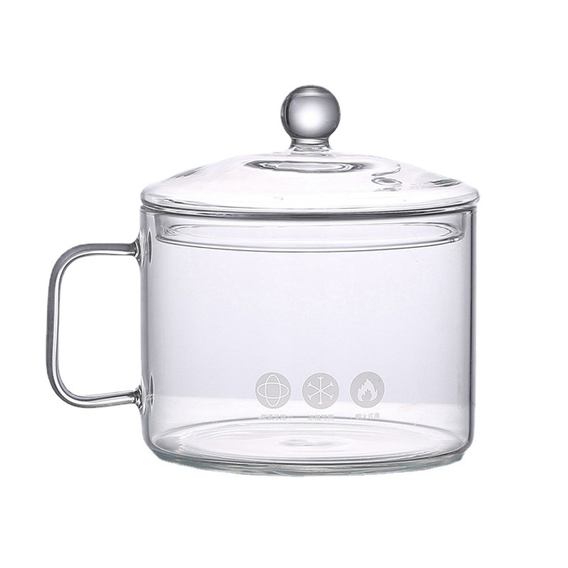 Wholesale transparent glass instant noodle pot, milk pot, thickened high-temperature resistant household large-capacity electric ceramic stove, special soup pot and cooking pot Item Picture