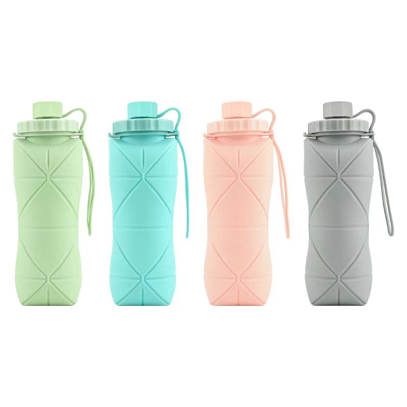 Food-grade outdoor sports water bottle, silicone portable folding cup, running fitness sports water bottle details Picture