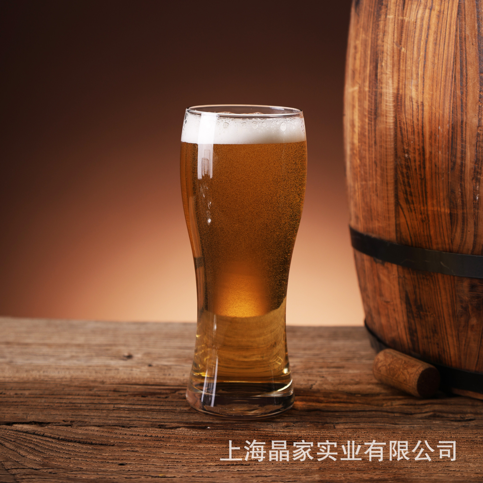 Glass wheat draft beer cups, craft beer mugs, cinched transparent glass cups, household drink cups are available for wholesale with LOGO printing details Picture