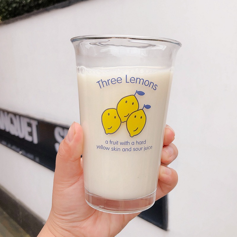 Korean InS-style breakfast cups, glass cups, milk cups, juice cups, cute cartoon water cups, coffee cups, milk tea cups Application Scenario