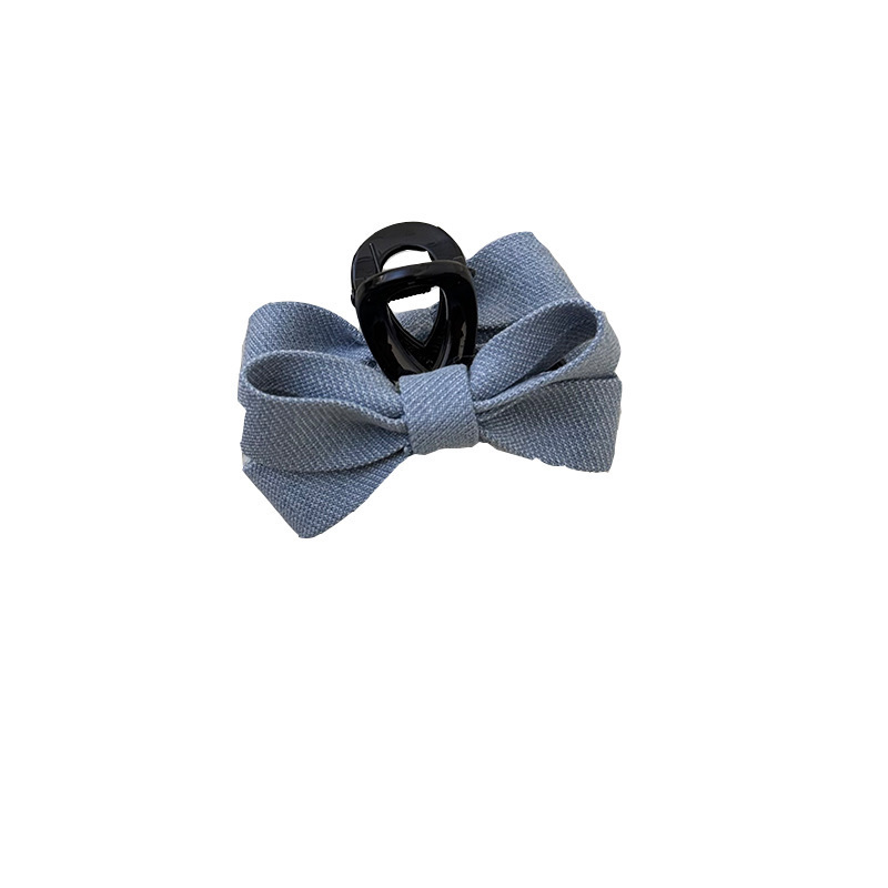 Retro blue denim bow, princess head, small scratch-off clip, high-end bangs, broken hair clip, cute and sweet hair accessory for girls Item Picture