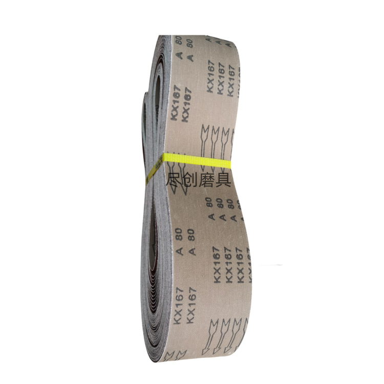 Triangle wire drawing machine sand belt 4600*100mm stainless steel wire drawing aluminum parts texturing and deburring KX167 alumina Item Picture