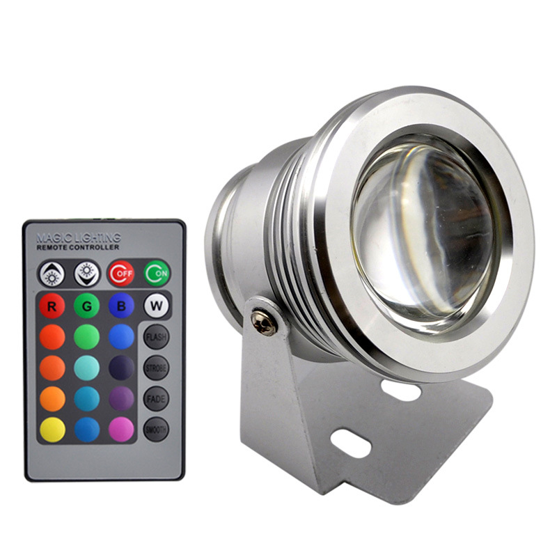 LED high-power outdoor focused waterproof spotlights, seven-color color-changing underwater lights, swimming pool lights, landscape lights, lawn lights Item Picture