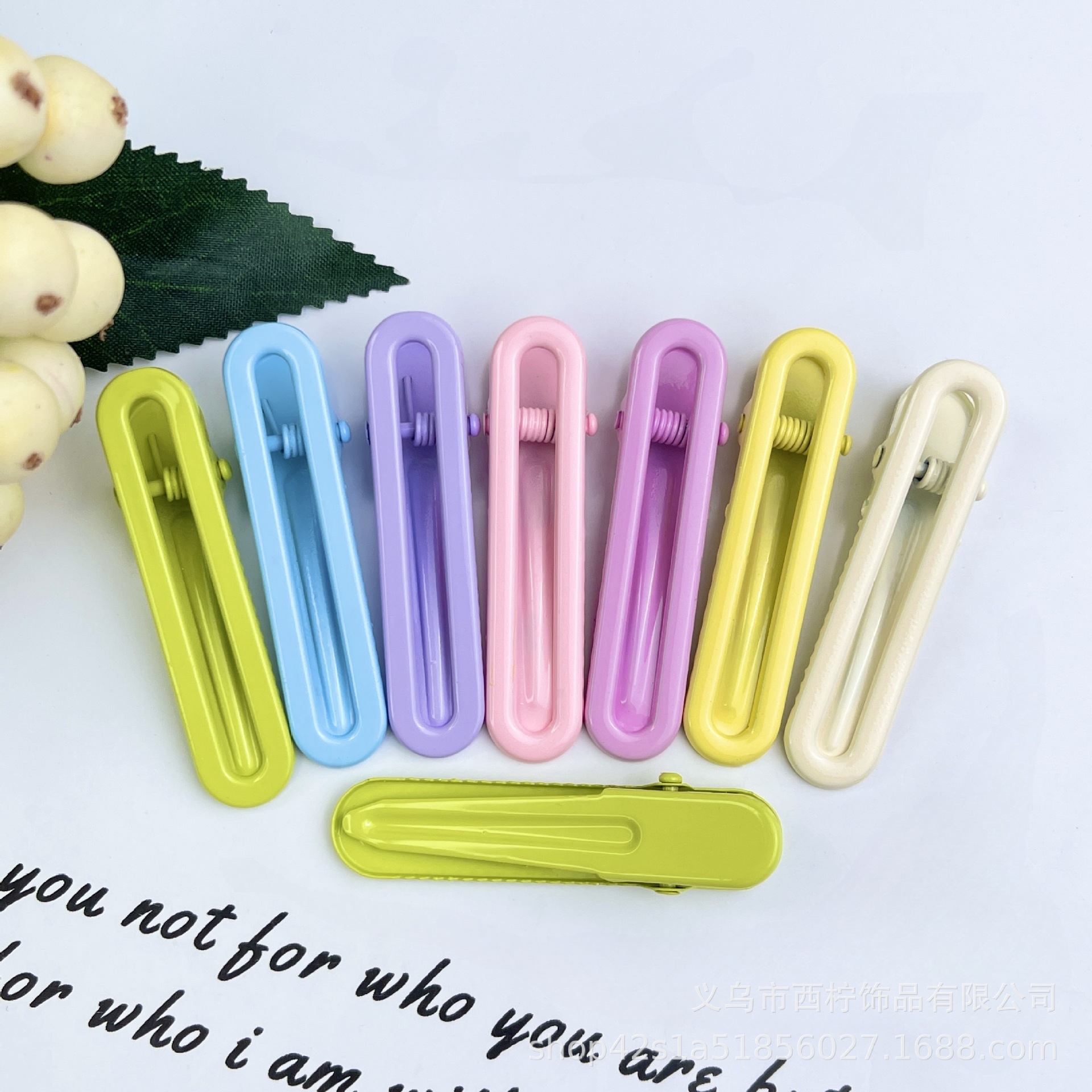 Baked paint figure-eight clip, children's hair clip, candy-colored diy hair clip, cute wholesale, bangs clip, side clip, children's hair accessory Specification drawing