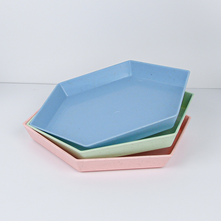 Wholesale of cross-border wheat straw round plates, household hexagonal fruit plates, creative plastic bone-spitting plates and garbage plates Application Scenario