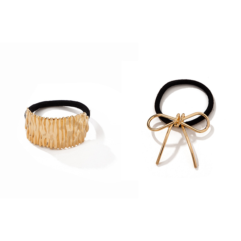 TEMU's best-selling hair accessories, including bows, irregular pleated ponytail hair ties, and wholesale of cross-border alloy hair ties from Europe and America Item Picture
