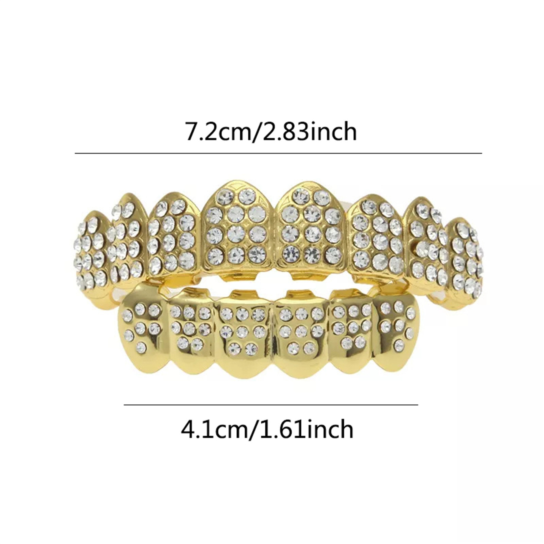 Hot-selling HIPHOP gold braces, Hiphop full diamond gold teeth, upper teeth, eight-tooth diamond braces, factory direct sales Application Scenario
