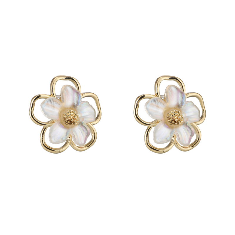 Flower earrings for women, simple, small and versatile. Petal 2025 new Korean style, super ethereal and internet-famous stud earrings Item Picture