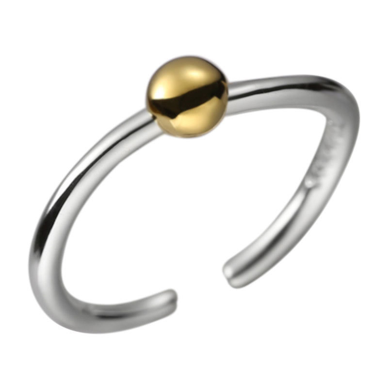 A new style of women's Instagram niche design with a high-end touch, featuring a knotted round bead opening and adjustable index finger ring Item Picture