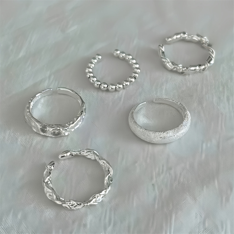 Korean 925 sterling silver plain ring for women, no color fading, ins niche high-end style, simple and versatile open ring bracelet Specification drawing