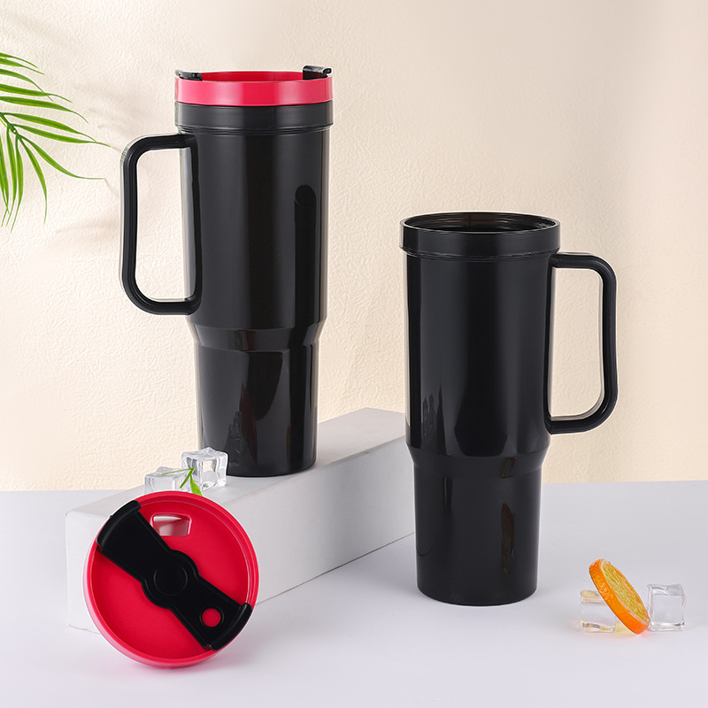 New best-selling outdoor straw cups, car drinking cups, simple commuting cups with handles, large-capacity water cups, factory wholesale Specification drawing