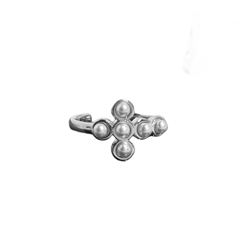 Sweet and cool light luxury bow pearl zircon open ring, exquisite and high-end, niche design, fashionable and individual ring Item Picture