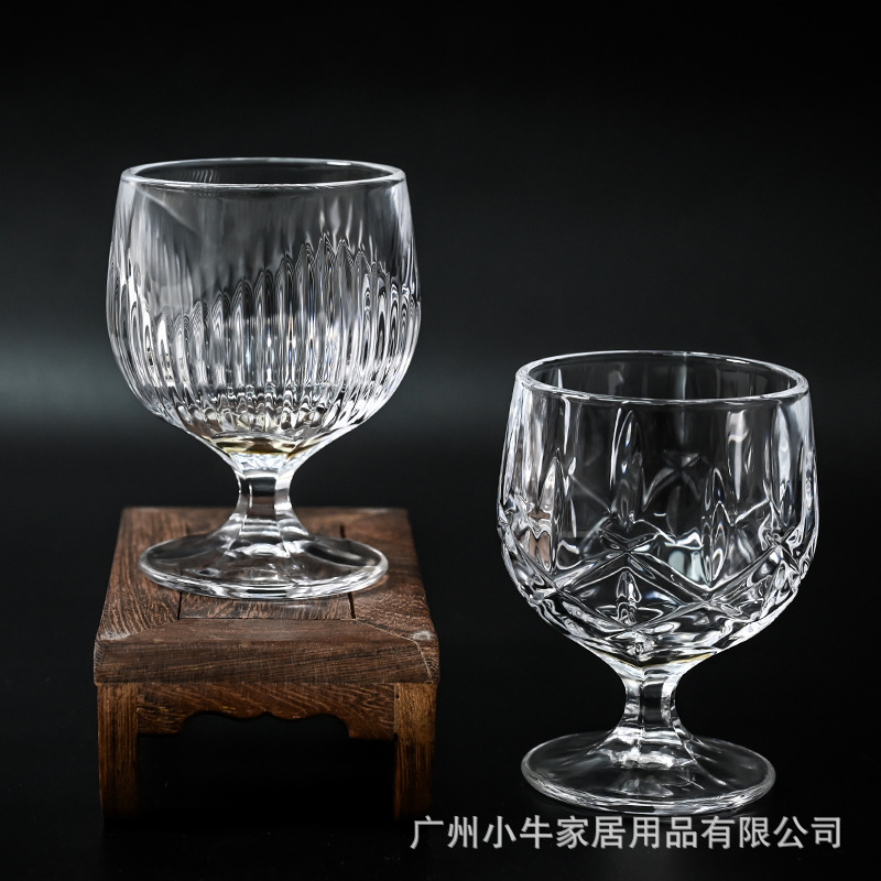 Crystal glass brandy glass, thickened foreign wine glass, home short-legged creative wine ware, European high-legged whisky wine glass details Picture