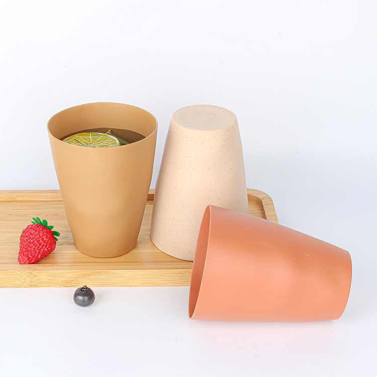 Wheat straw disposable cups, mouthwash cups, drinking cups, men's and women's water cups, plastic couple gift cups are available for wholesale with logos Specification drawing