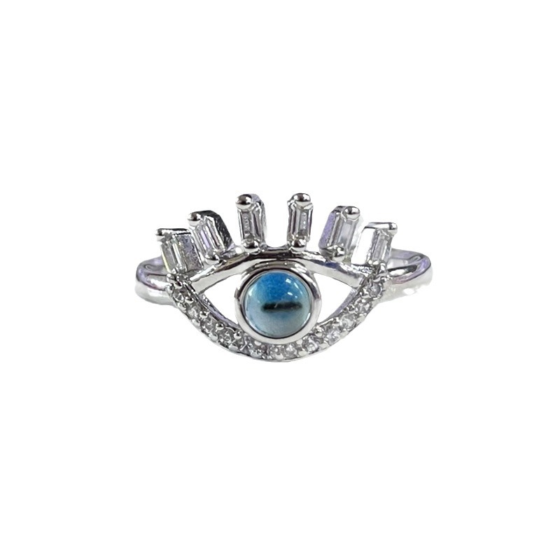 Devil's Eye Open Ring, female cat eye, niche, light luxury, high-end style, cold personality, index finger ring, unique ring Item Picture