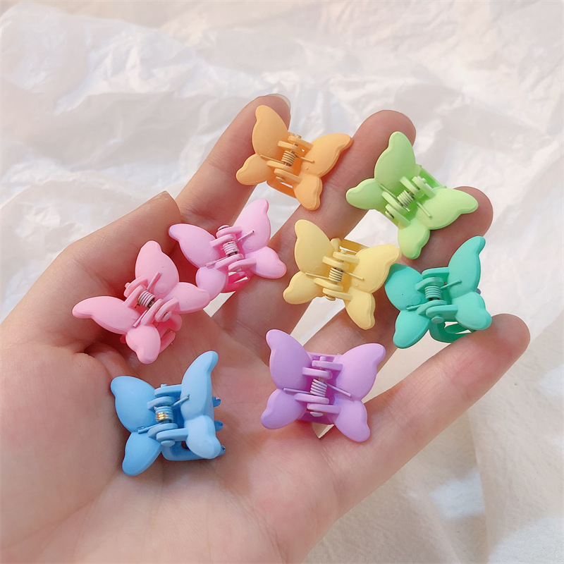 Colored hair clips at the back of the head, frosted hair grabbers, hair accessories, ins, high-end style, butterfly small grabbers, semi-tied hair clips full figure