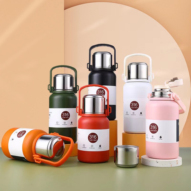 Wholesale of high-appearation-level 316 stainless steel insulated cups, large-capacity tea cups, men's and women's outdoor sports insulated water bottles full figure