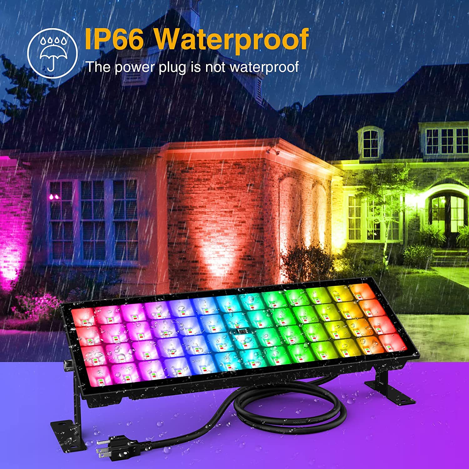 Amazon's best-selling mobile phone Bluetooth remote control floodlight, LED underwater illumination tree light, seven-color RGBCW wall-washing light details Picture