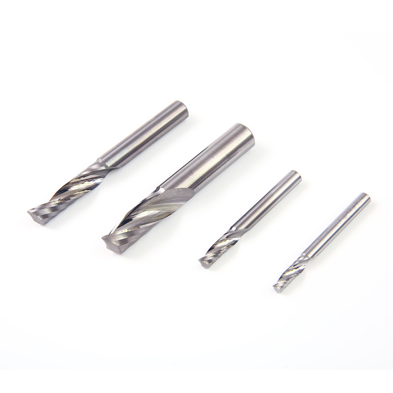 Tungsten steel single-edge helical milling cutter advertisement, computer numerical control engraving machine tool, acrylic PVC density board cutting knife Application Scenario