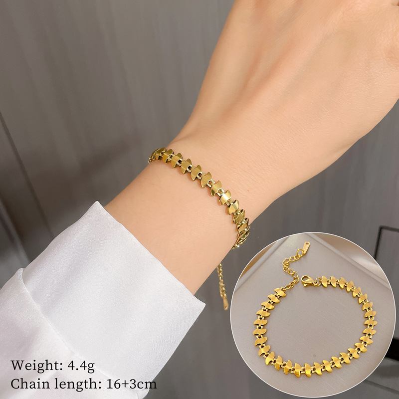 【 All-titanium Steel 】 Dongdaemun's unique darts, cold style, quality chain bracelet, female Internet celebrity, retro best friend full figure