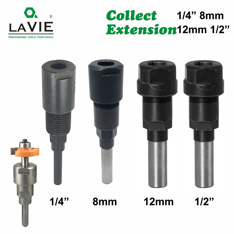 1/4 8mm 12mm 1/2 tool holder engraving machine trimming machine milling cutter extension rod extension rod connection rod full figure