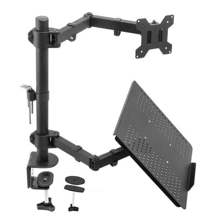 The notebook computer stand, dual-screen monitor, two-in-one combined secondary screen support bracket, mechanical arm lifting and suspended Application Scenario