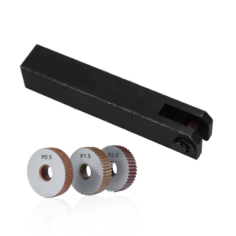 7-piece set of straight embossed knurling tool rest + straight embossed wheels 0.5mm, 1.5mm, 2.0mm(2 pieces for each) Specification drawing