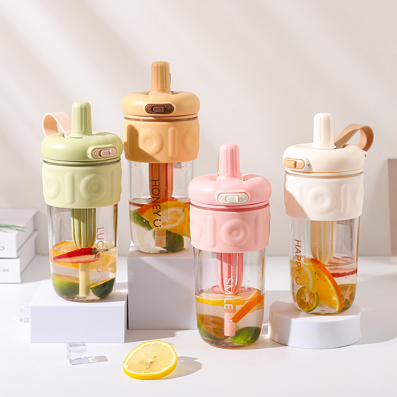 2024 New sports water cup, summer women's simple, large-capacity water cup, high-temperature resistant, high appearance level plastic cup, straw cup details Picture
