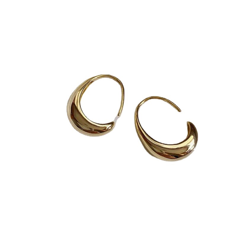 925 Silver Needle Dongdaemun arc-shaped earrings and earrings from South Korea, elegant and versatile, trendy small C-shaped circle earrings Item Picture