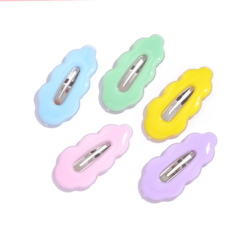 Candy-colored cute cloud hair clips, wavy edge BB clips, children's hair accessories diy hair clips, bottom clips, children's hair clips Item Picture
