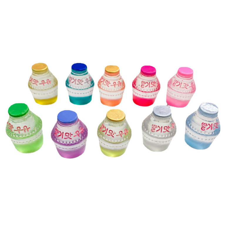 Resin accessories, miniature three-dimensional luminous bottle trinkets, DIY accessories, cream glue phone case accessories, fridge magnets Item Picture