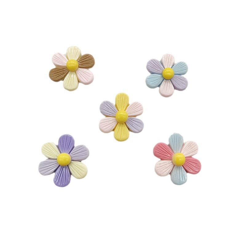 Shiny diy resin trinkets, six-petal flower cream glue accessories, phone cases, headwear, hair accessories, Crocker accessories Item Picture
