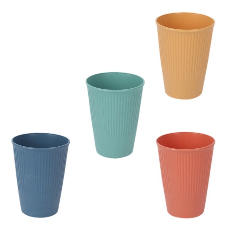 Amazon vertical pattern water cup, wheat pp cup, cross-border household simple mouthwash cup, anti-drop water cup, plastic cup wholesale Item Picture